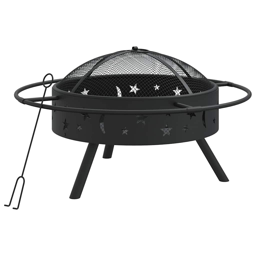 vidaXL Palenisko z pogrzebaczem, 70 cm, XXL, stal