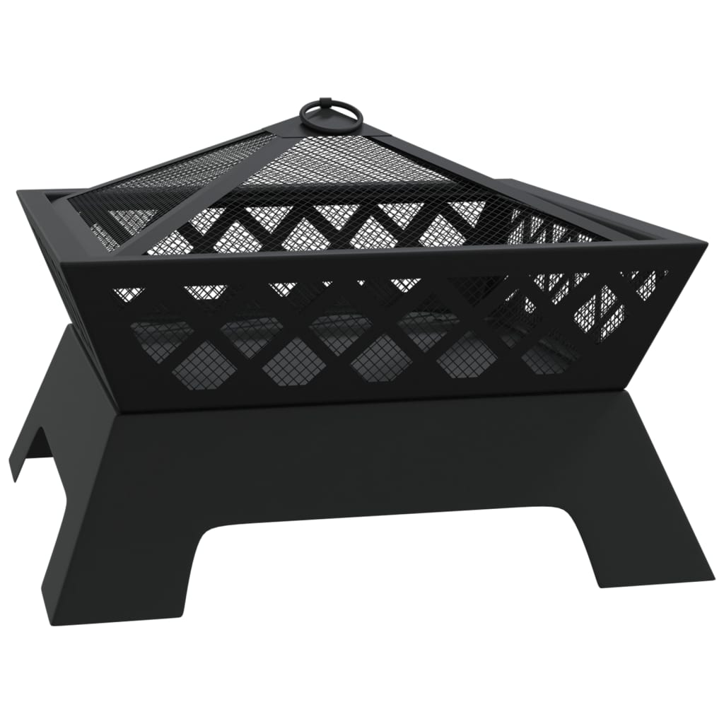 vidaXL Palenisko z pogrzebaczem, 50 cm, XXL, stal