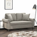 vidaXL 2-osobowa sofa z poduszkami, jasnoszara, 120 cm, aksamit