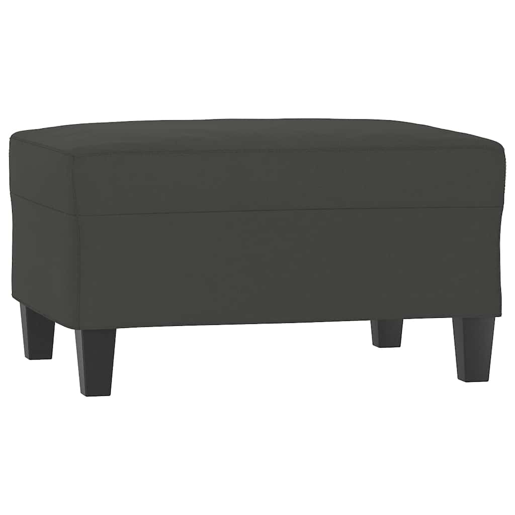 vidaXL 3-os. sofa z podnóżkiem, ciemnoszara, 210 cm, obita mikrofibrą