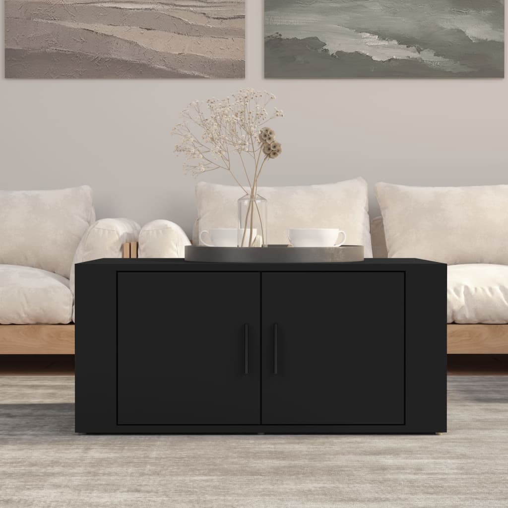 vidaXL Stolik kawowy, czarny, 80x50x36 cm, materiał drewnopochodny