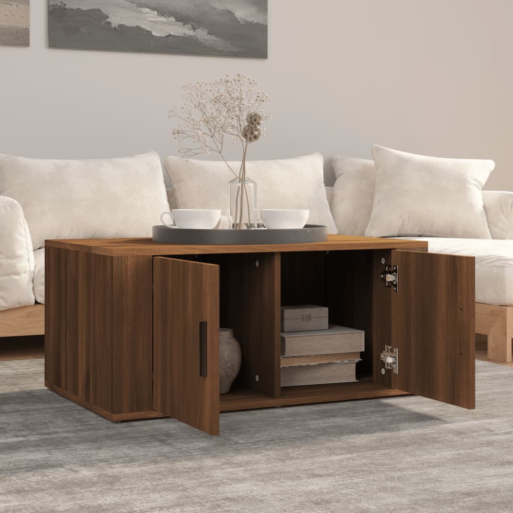 vidaXL Stolik kawowy, brązowy dąb, 80x50x36 cm materiał drewnopochodny