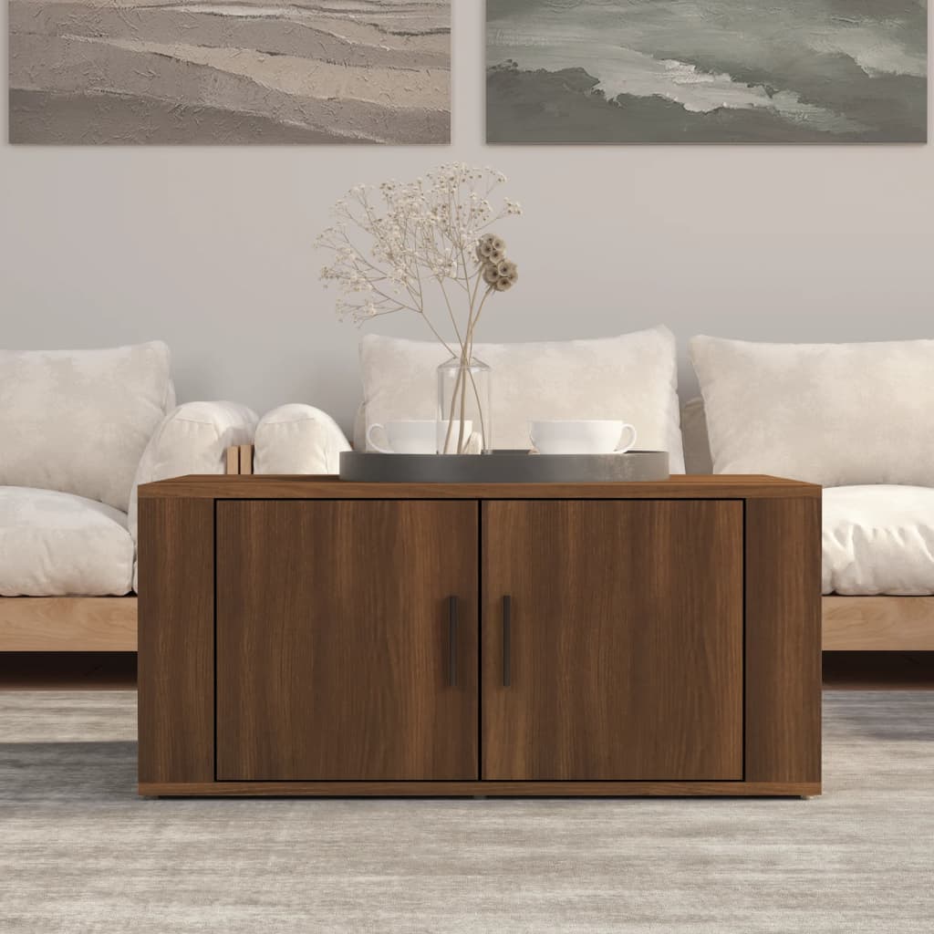 vidaXL Stolik kawowy, brązowy dąb, 80x50x36 cm materiał drewnopochodny