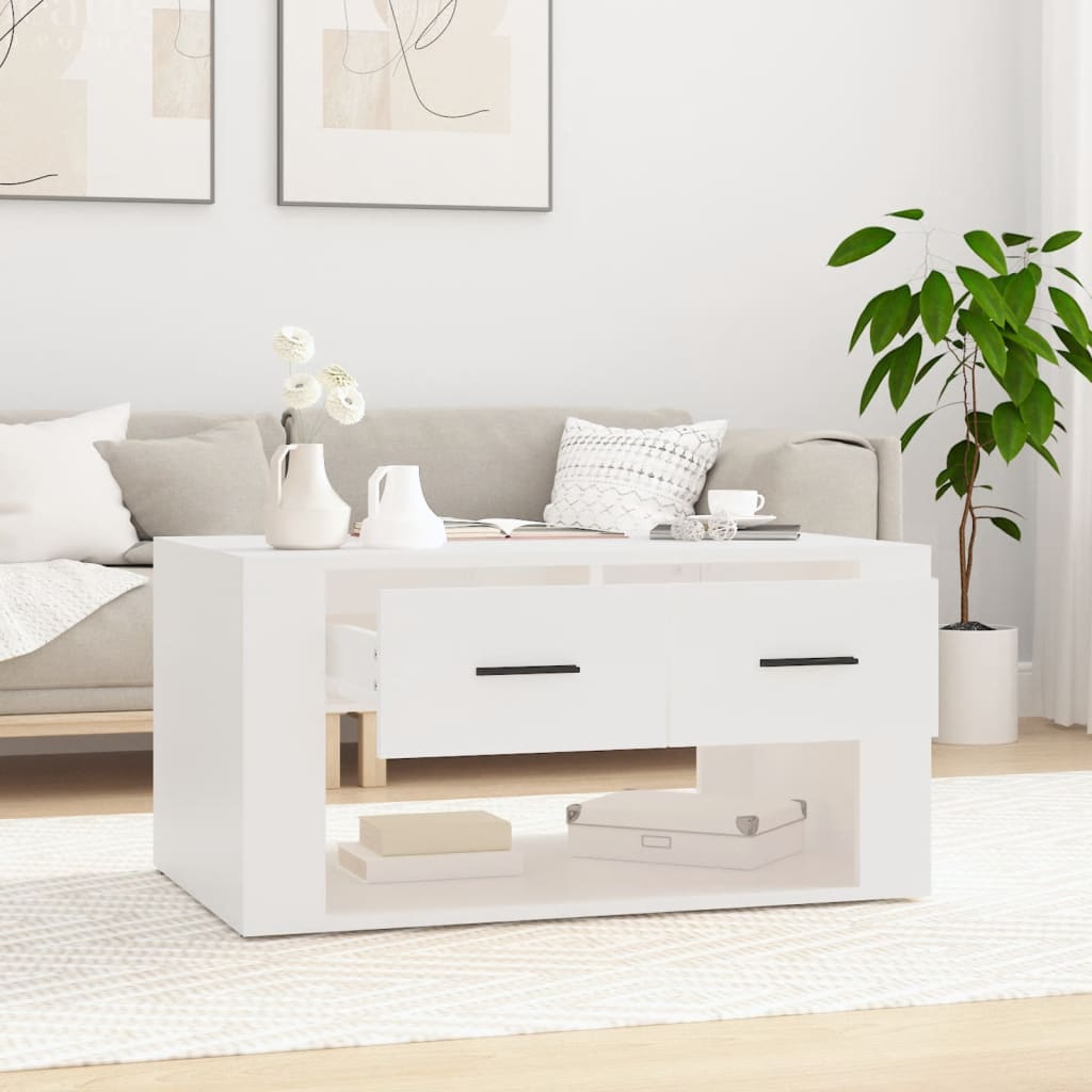 vidaXL Stolik kawowy, biały, 80x50x40 cm, materiał drewnopochodny