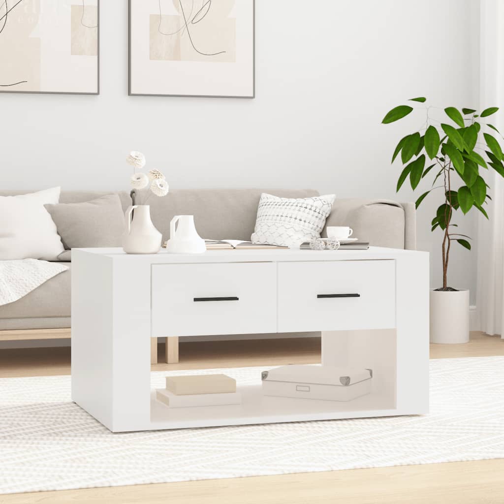vidaXL Stolik kawowy, biały, 80x50x40 cm, materiał drewnopochodny