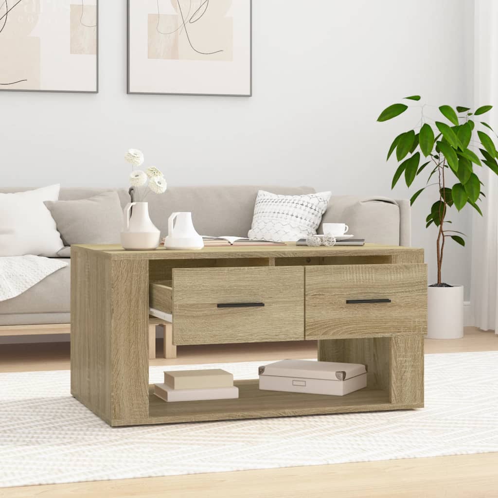 vidaXL Stolik kawowy, dąb sonoma 80x50x40 cm, materiał drewnopochodny