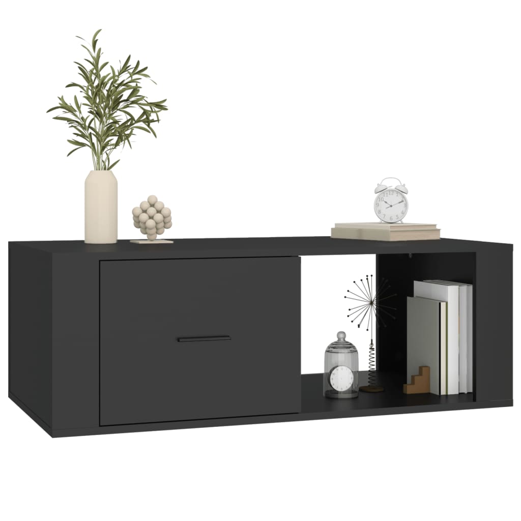 vidaXL Stolik kawowy, czarny, 100x50,5x35 cm, materiał drewnopochodny
