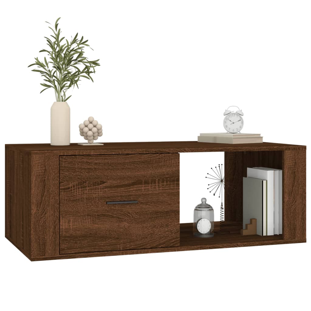 vidaXL Stolik kawowy, brązowy dąb 100x50,5x35, materiał drewnopochodny