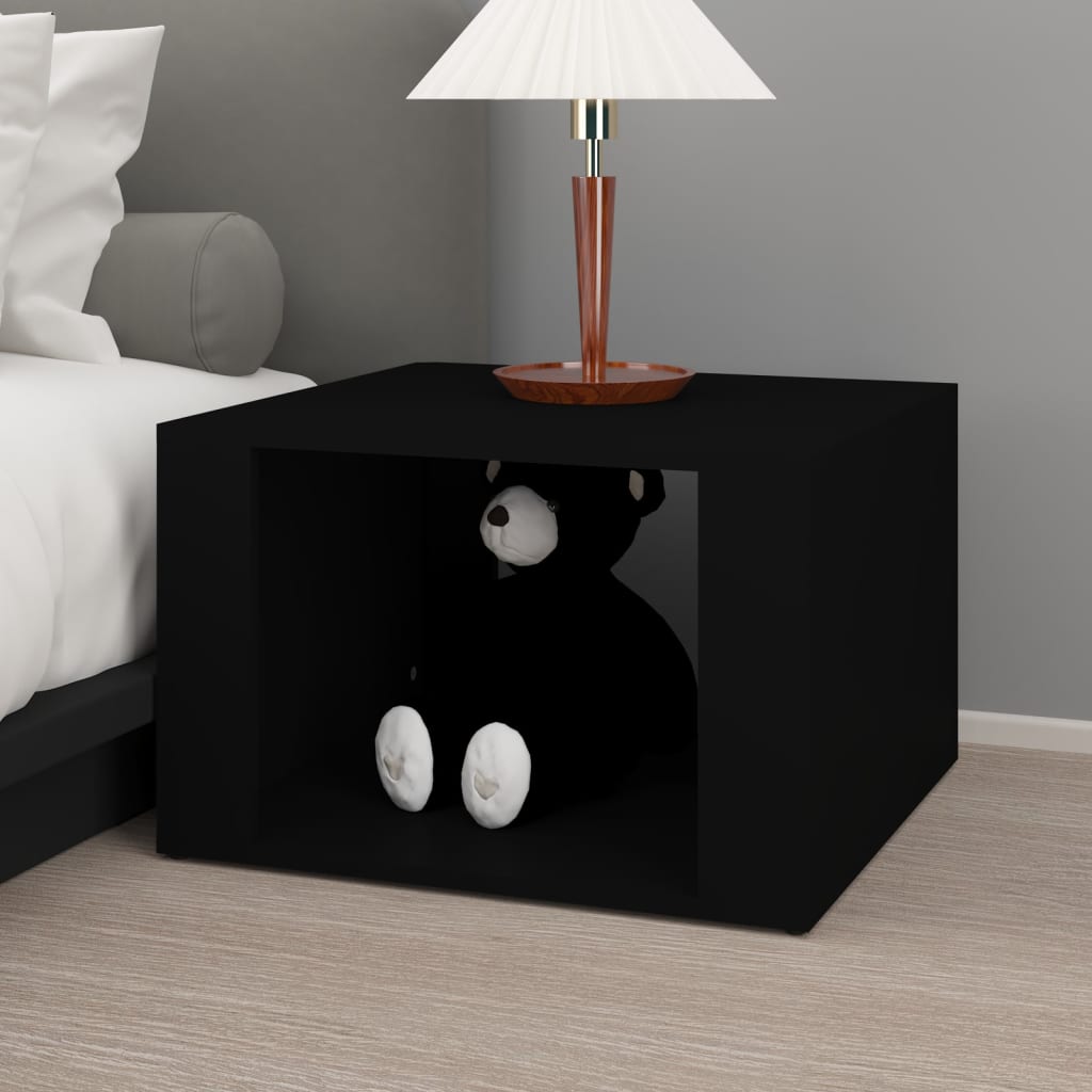 vidaXL Szafka nocna, czarna, 57x55x36 cm, materiał drewnopochodny
