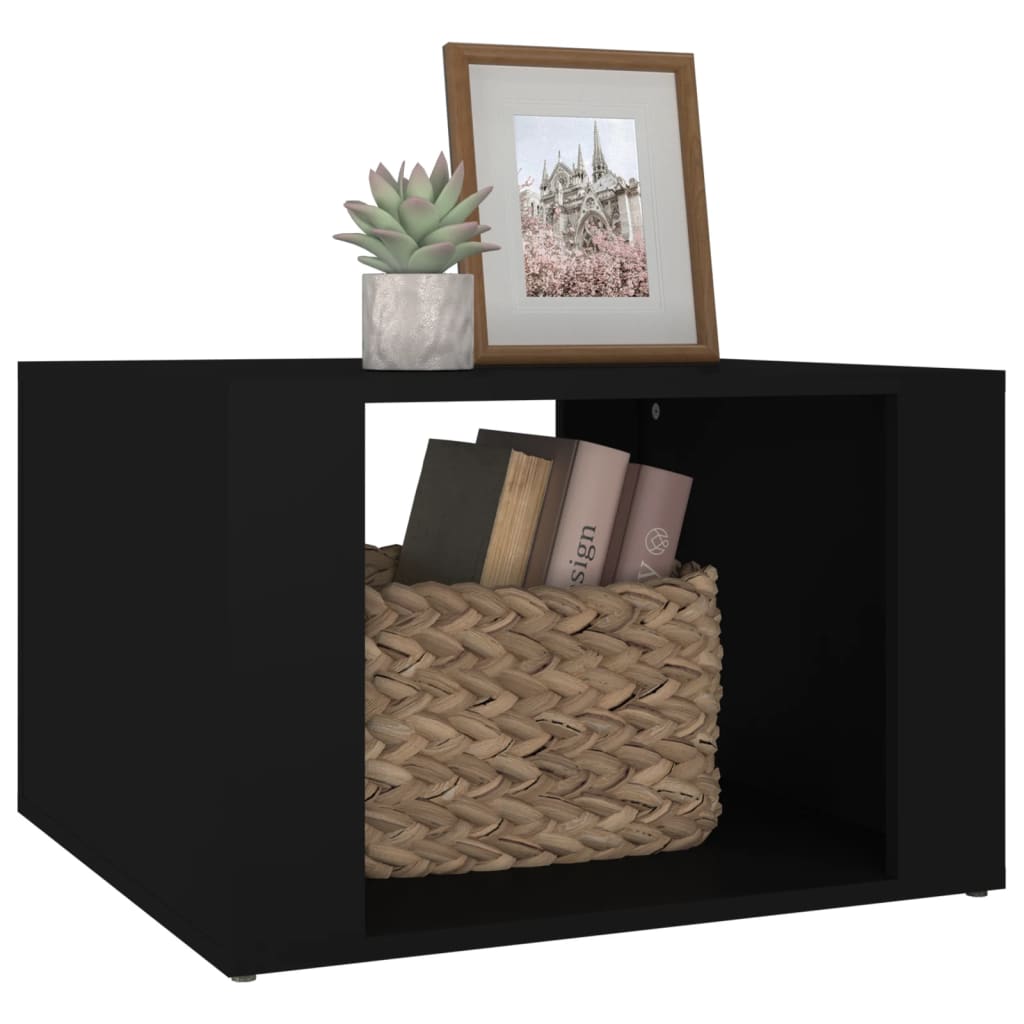 vidaXL Szafka nocna, czarna, 57x55x36 cm, materiał drewnopochodny