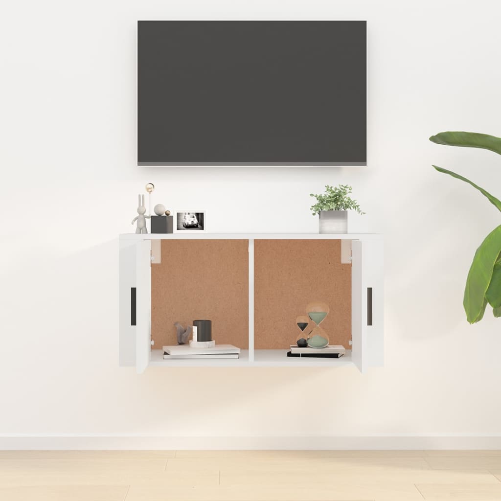 vidaXL Wisząca szafka telewizyjna, biała, 80x34,5x40 cm