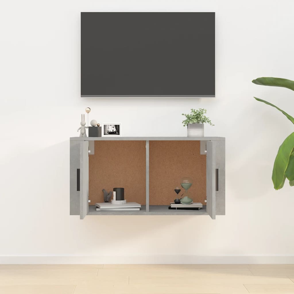 vidaXL Wisząca szafka telewizyjna, szarość betonu, 80x34,5x40 cm
