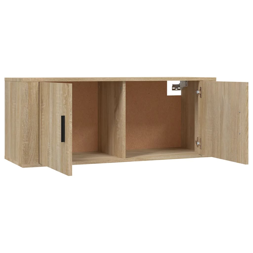 vidaXL Wisząca szafka telewizyjna, dąb sonoma, 100x34,5x40 cm