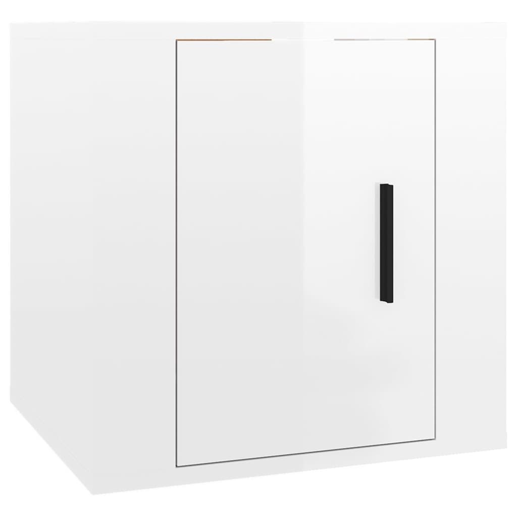 vidaXL Wiszące szafki telewizyjne, 2 szt, białe, połysk, 40x34,5x40 cm