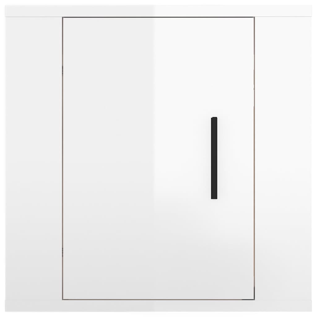 vidaXL Wiszące szafki telewizyjne, 2 szt, białe, połysk, 40x34,5x40 cm