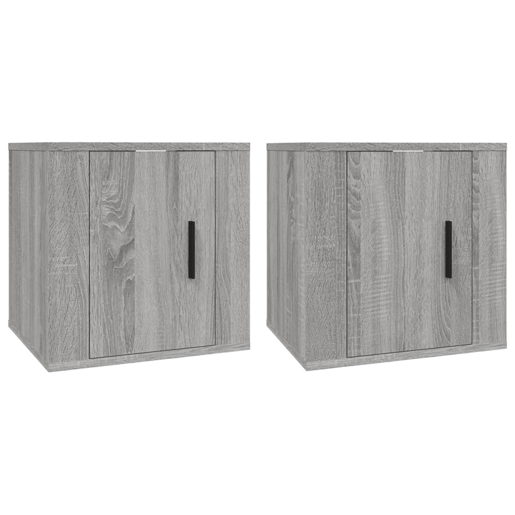 vidaXL Wiszące szafki TV, 2 szt., szary dąb sonoma, 40x34,5x40 cm