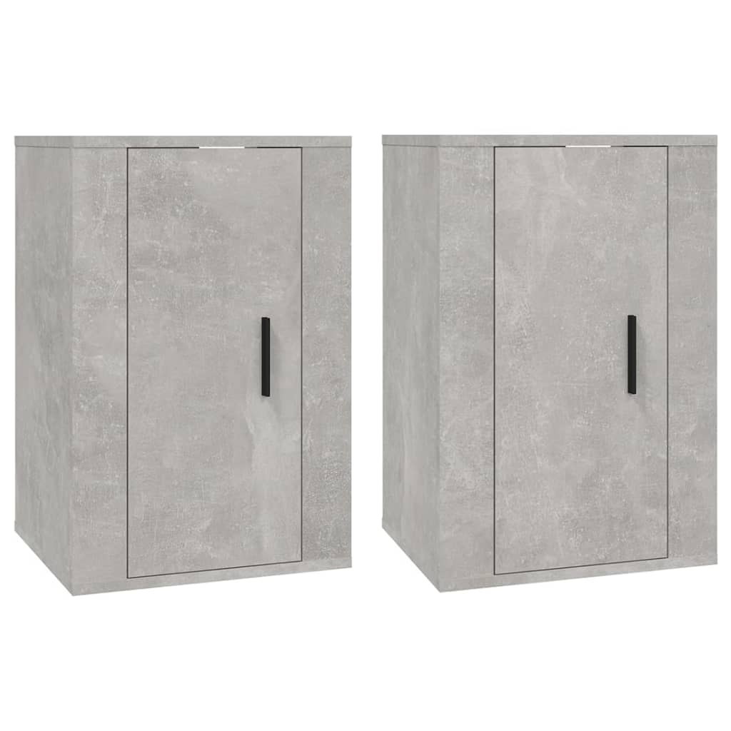 vidaXL Wiszące szafki TV, 2 szt., szarość betonu, 40x34,5x60 cm