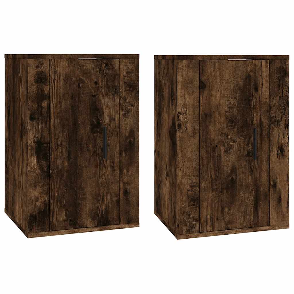 vidaXL Wiszące szafki TV, 2 szt., przydymiony dąb, 40x34,5x60 cm