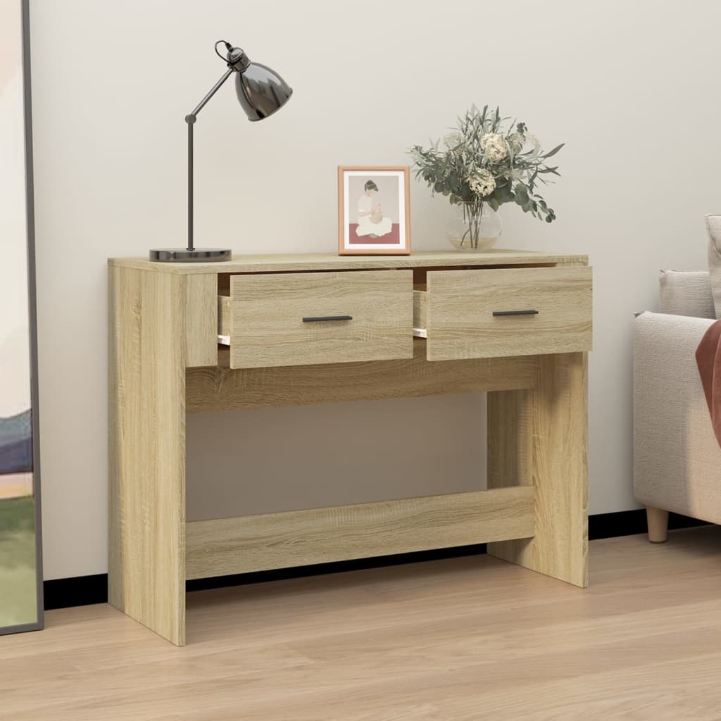 vidaXL Stolik konsolowy, dąb sonoma, 100x39x75 cm