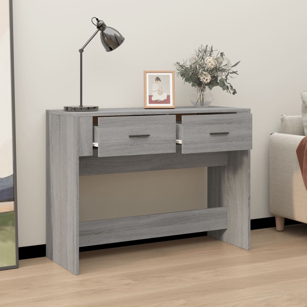vidaXL Stolik konsolowy, szary dąb sonoma, 100x39x75 cm