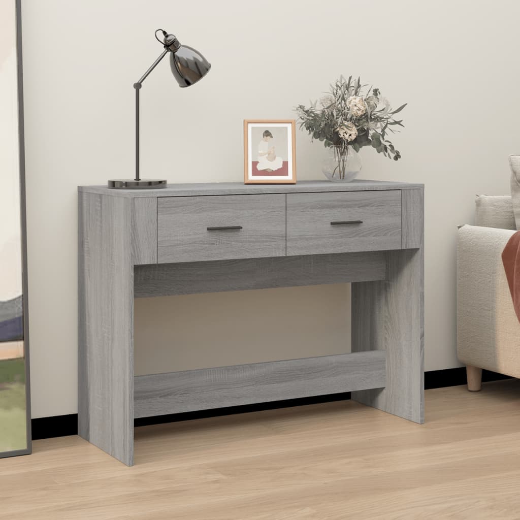 vidaXL Stolik konsolowy, szary dąb sonoma, 100x39x75 cm
