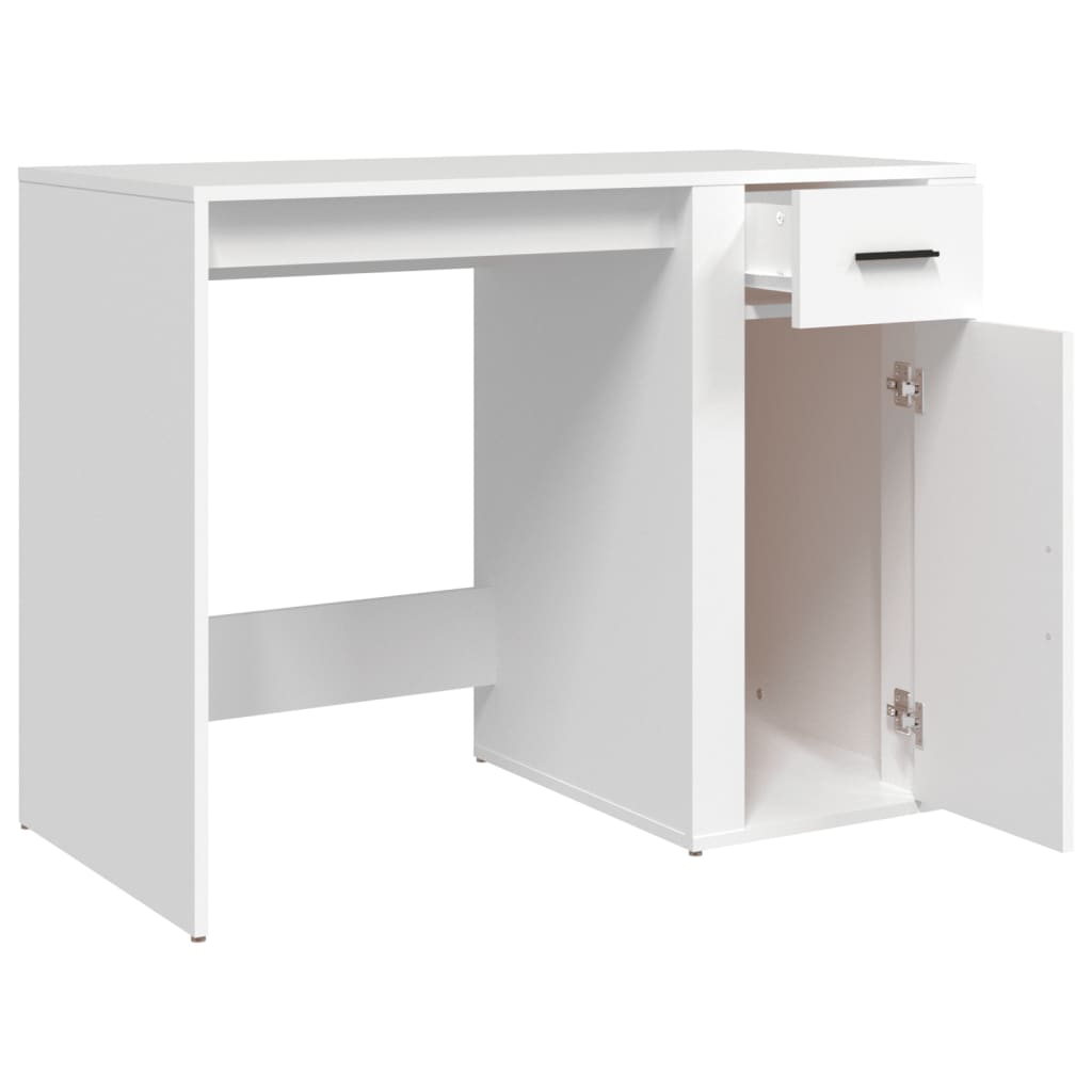vidaXL Biurko, białe, 100x49x75 cm, materiał drewnopochodny