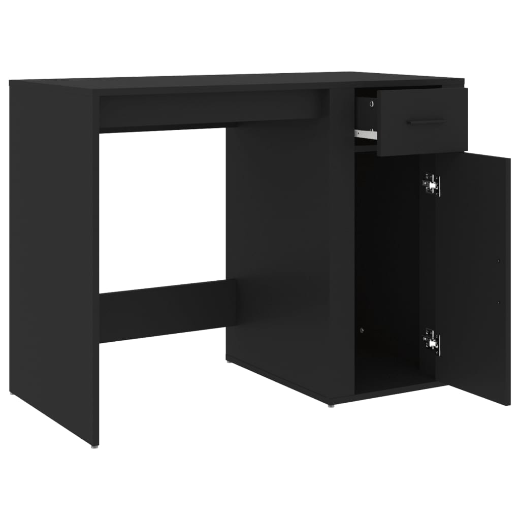 vidaXL Biurko, czarne, 100x49x75 cm, materiał drewnopochodny