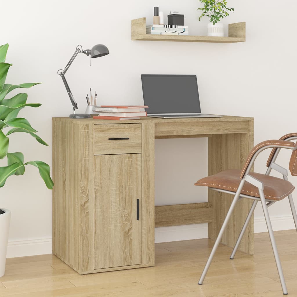 vidaXL Biurko, dąb sonoma, 100x49x75 cm, materiał drewnopochodny
