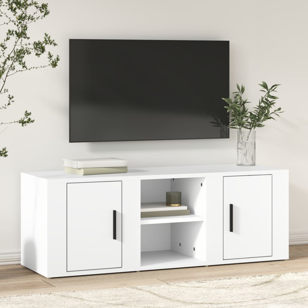 vidaXL Szafka pod TV, biała, 100x31,5x35 cm, materiał drewnopochodny
