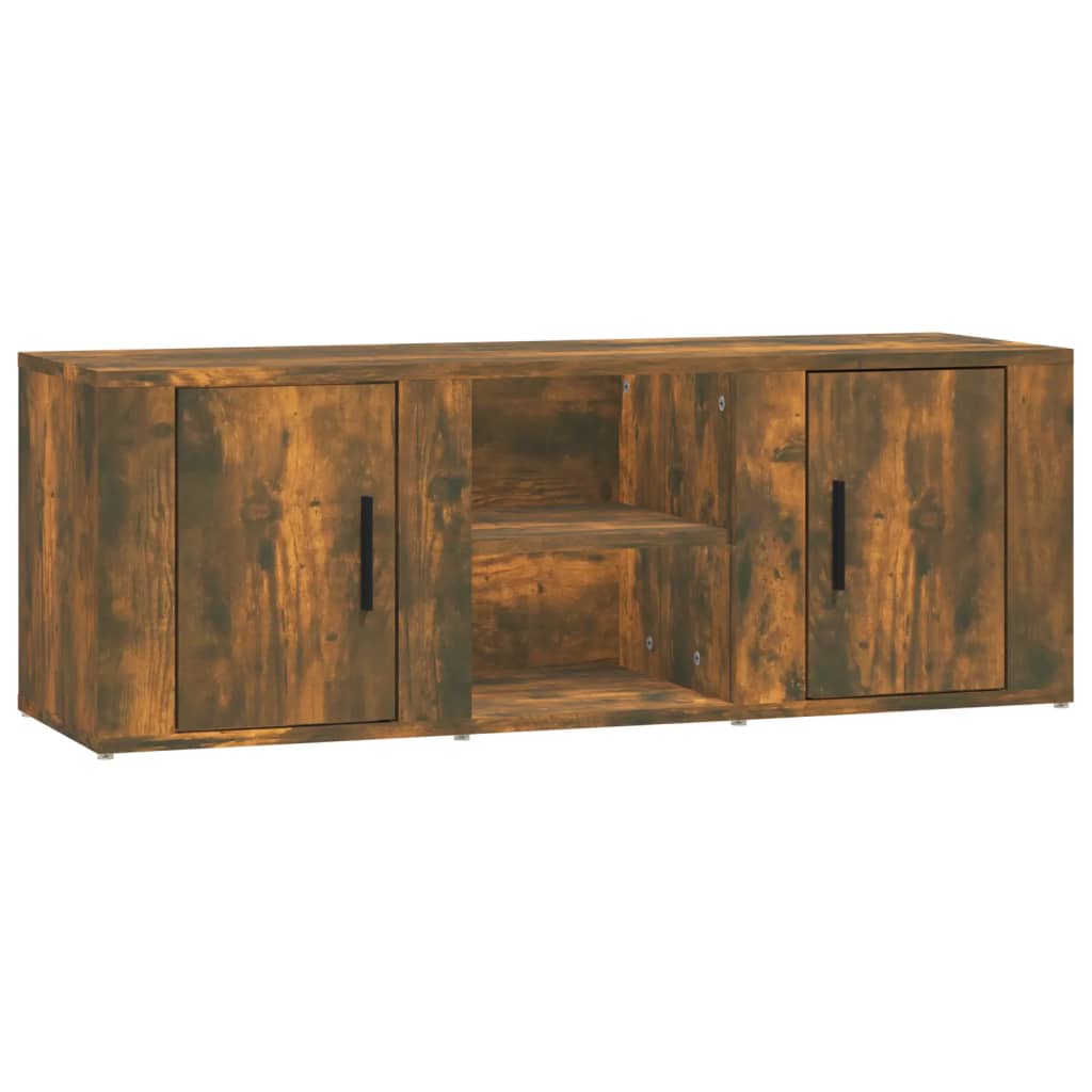 vidaXL Szafka pod telewizor, przydymiony dąb, 100x31,5x35 cm