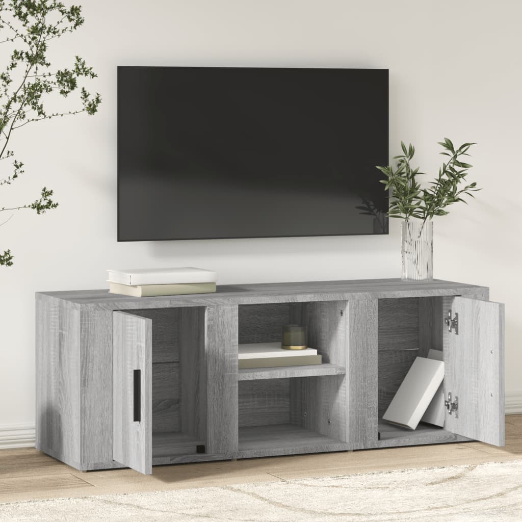 vidaXL Szafka pod telewizor, szary dąb sonoma, 100x31,5x35 cm