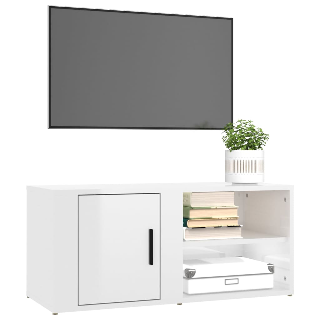 vidaXL Szafki pod TV, 2 szt., białe, wysoki połysk, 80x31,5x36 cm