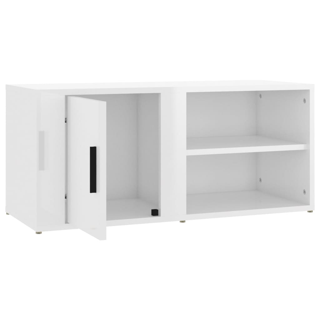 vidaXL Szafki pod TV, 2 szt., białe, wysoki połysk, 80x31,5x36 cm
