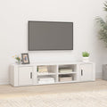 vidaXL Szafki pod TV, 2 szt., białe, wysoki połysk, 80x31,5x36 cm