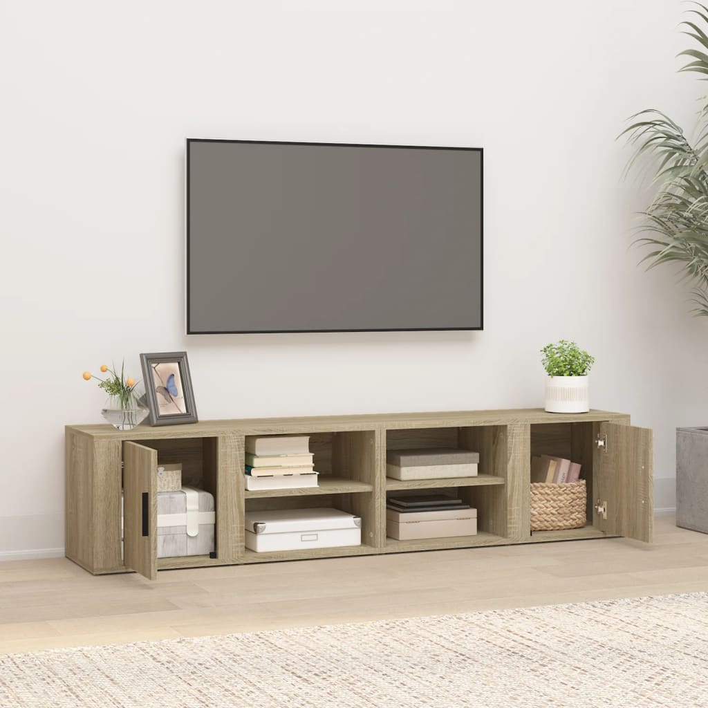 vidaXL Szafki pod telewizor, 2 szt., dąb sonoma, 80x31,5x36,5 cm