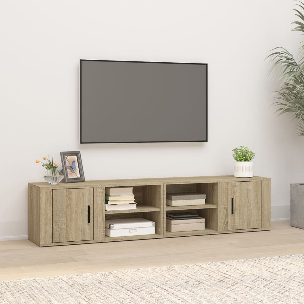 vidaXL Szafki pod telewizor, 2 szt., dąb sonoma, 80x31,5x36,5 cm
