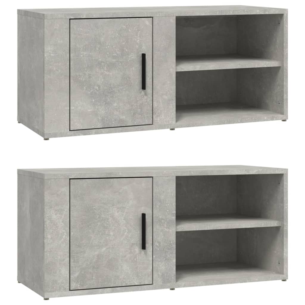 vidaXL Szafki pod telewizor, 2 szt., szarość betonu, 80x31,5x36 cm