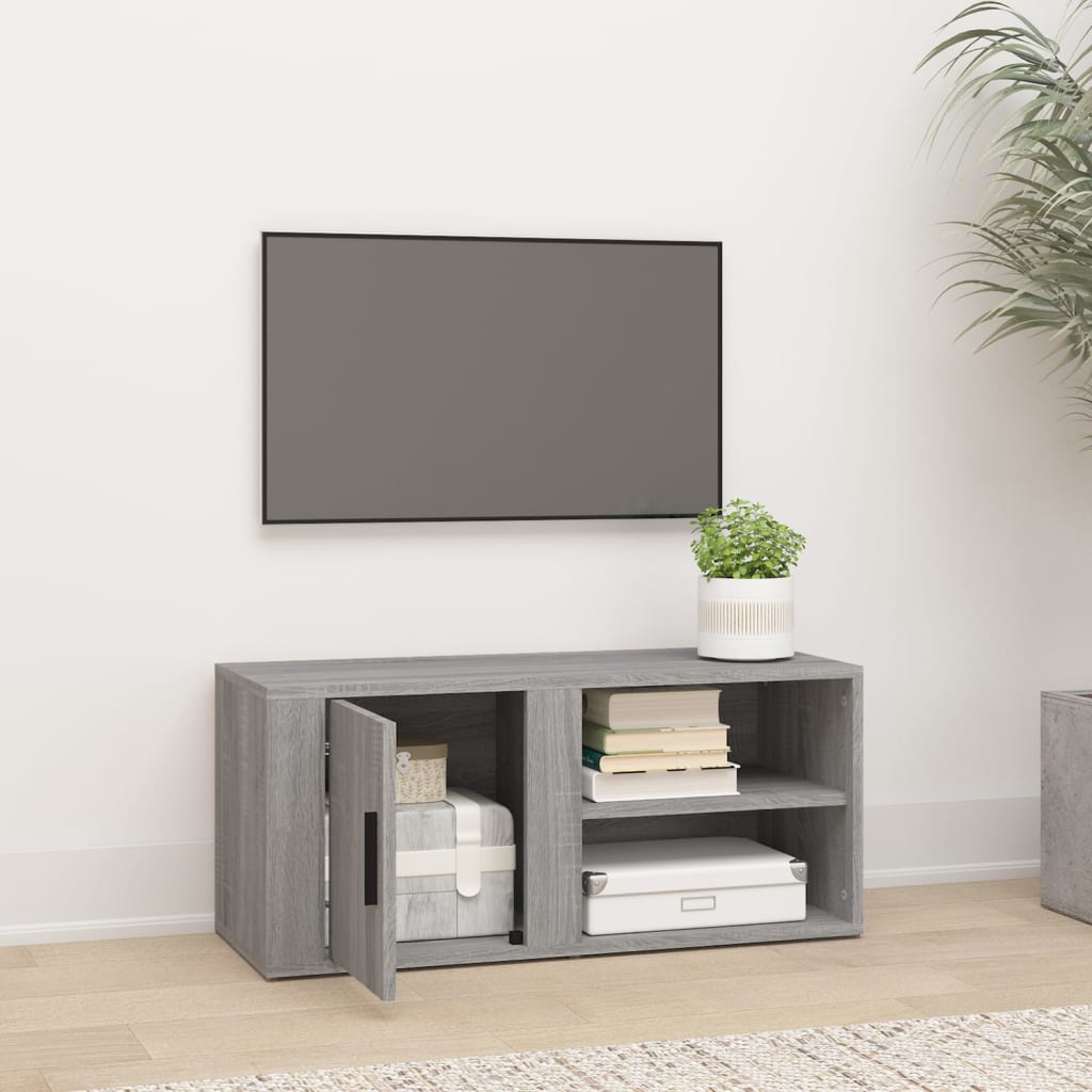 vidaXL Szafka pod TV, szary dąb sonoma, 80x31,5x36 cm