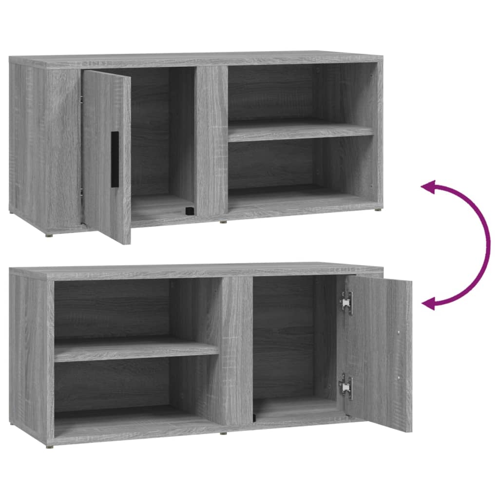 vidaXL Szafka pod TV, szary dąb sonoma, 80x31,5x36 cm