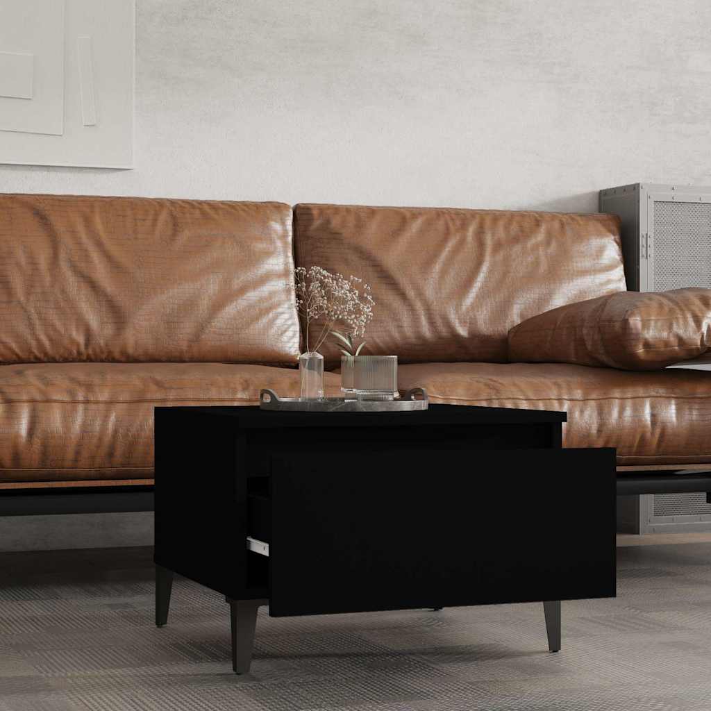 vidaXL Stolik boczny, czarny, 50x46x35 cm, materiał drewnopochodny