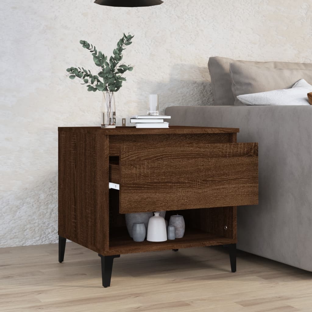 vidaXL Stolik boczny, brązowy dąb, 50x46x50 cm
