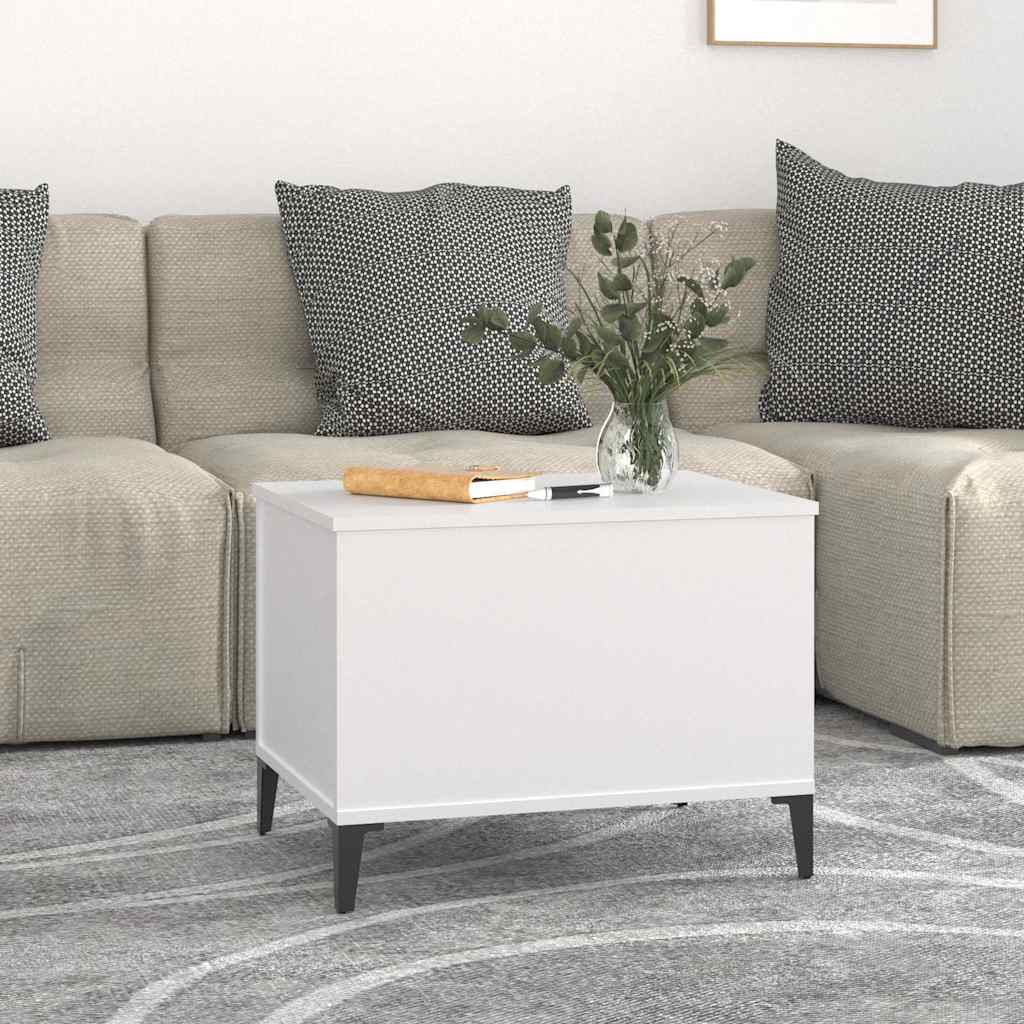 vidaXL Stolik kawowy, biały 60x44,5x45 cm, materiał drewnopochodny
