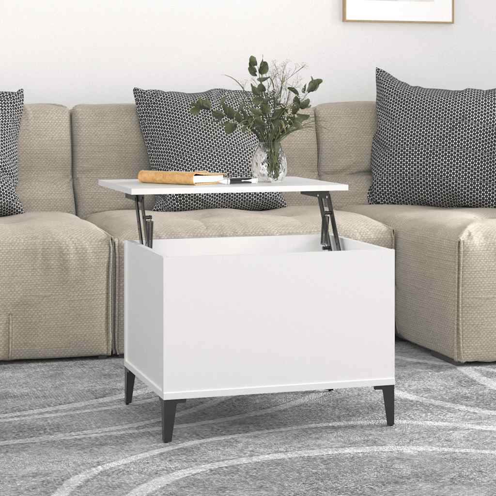 vidaXL Stolik kawowy, biały 60x44,5x45 cm, materiał drewnopochodny