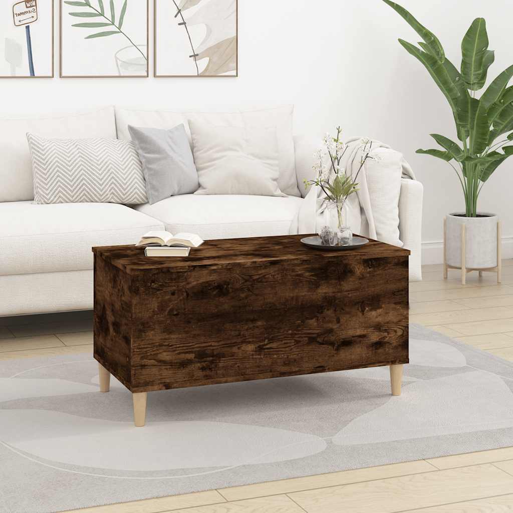 vidaXL Stolik kawowy, przydymiony dąb, 90x44,5x45 cm