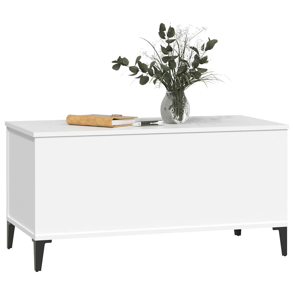 vidaXL Stolik kawowy, biały 90x44,5x45 cm, materiał drewnopochodny
