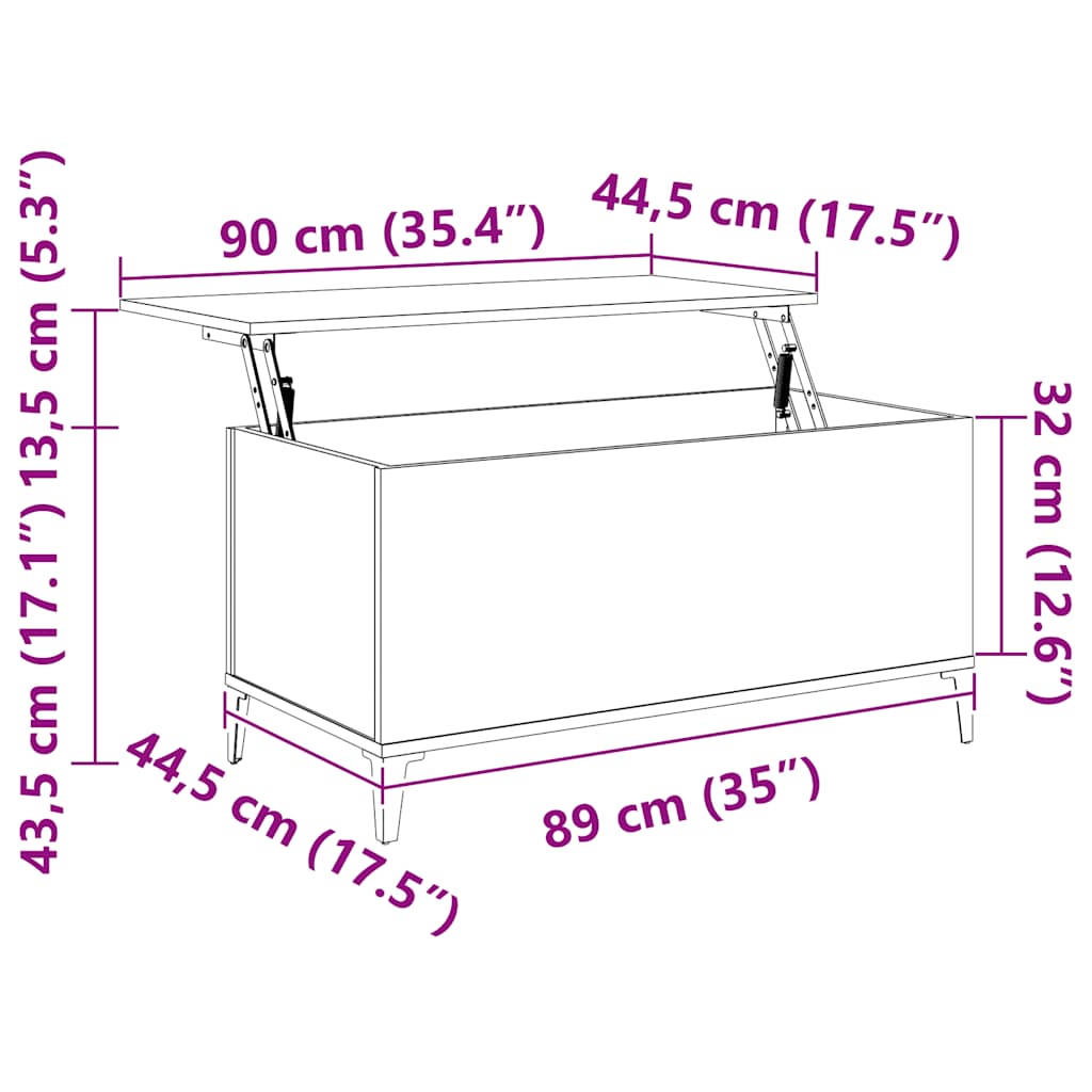 vidaXL Stolik kawowy, biały 90x44,5x45 cm, materiał drewnopochodny