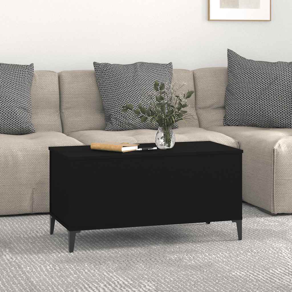 vidaXL Stolik kawowy, czarny, 90x44,5x45 cm, materiał drewnopochodny