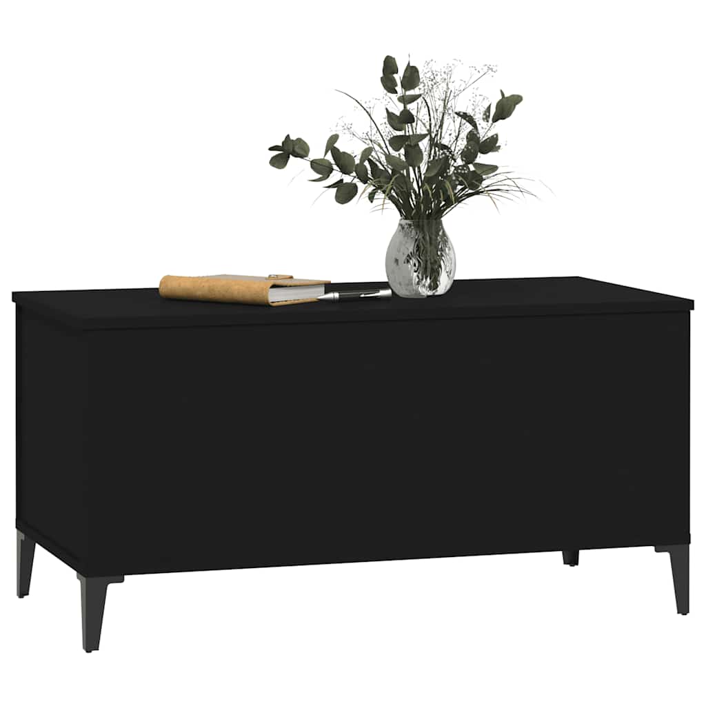 vidaXL Stolik kawowy, czarny, 90x44,5x45 cm, materiał drewnopochodny