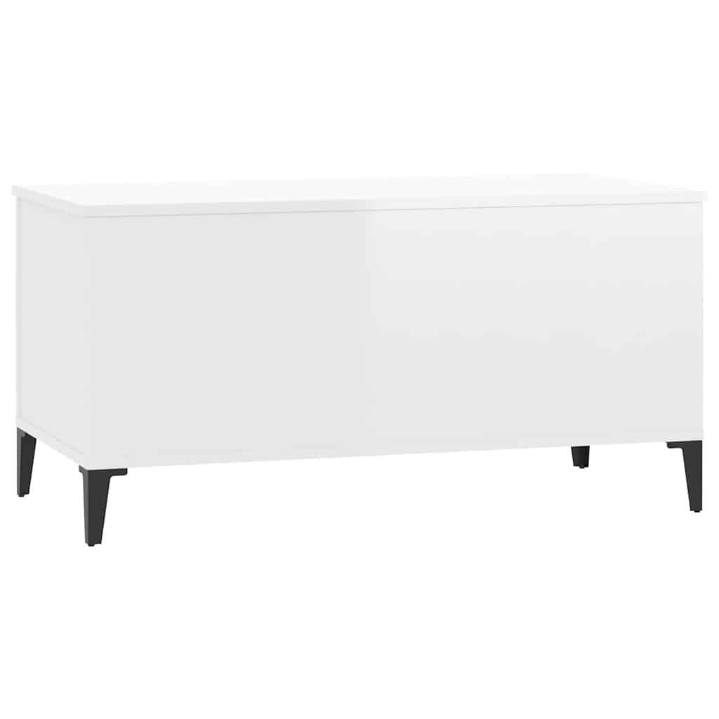 vidaXL Stolik kawowy, biały z połyskiem, 90x44,5x45 cm