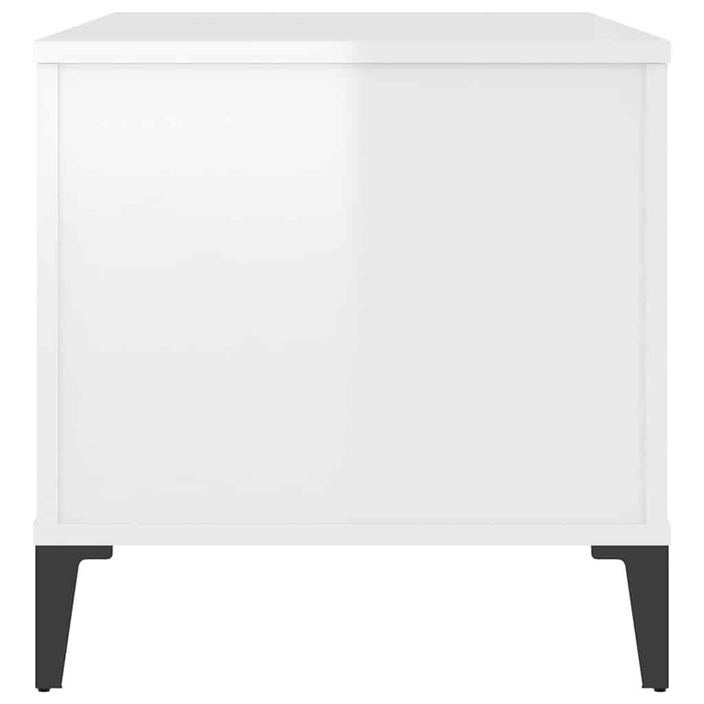 vidaXL Stolik kawowy, biały z połyskiem, 90x44,5x45 cm